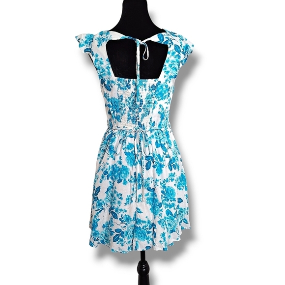 Band of the Free Ithaca Blue & White Floral Print Mini dress Size XS - Picture 5 of 12